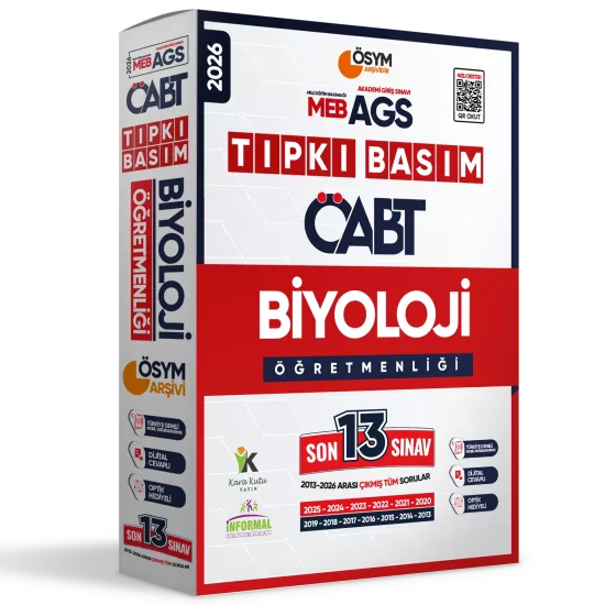 2026 MEB-AGS ÖABT Biyoloji Öğretmenliği ÖSYM Tıpkı Basım 13lü Deneme Paketi Türkiye Geneli