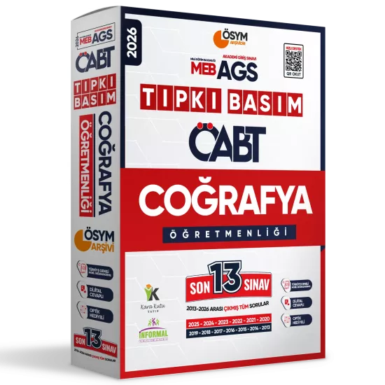 2026 MEB-AGS ÖABT Coğrafya Öğretmenliği ÖSYM Tıpkı Basım 13lü Deneme Paketi Dijital Cevaplı