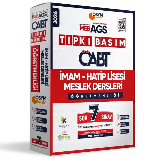 2026 MEB-AGS ÖABT İmam Hatip Meslek Dersleri Öğretmenliği ÖSYM Tıpkı Basım 7li Deneme Paketi Cevaplı