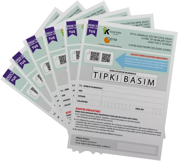 2026 TUS Klinik Tıp Bilimleri ÖSYM Çıkmış Soru Tıpkı Basım Son 3 Yıl 6lı Deneme Kitapçığı