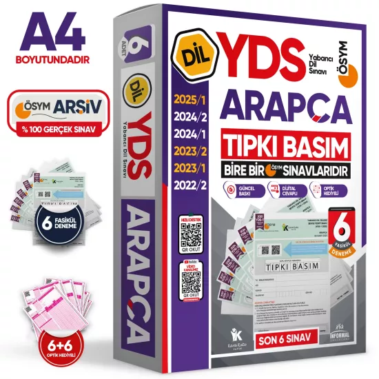 2026 YDS Arapça ÖSYM Tıpkı Basım Çıkmış Soru Deneme Paketi 6lı Fasikül SETİ