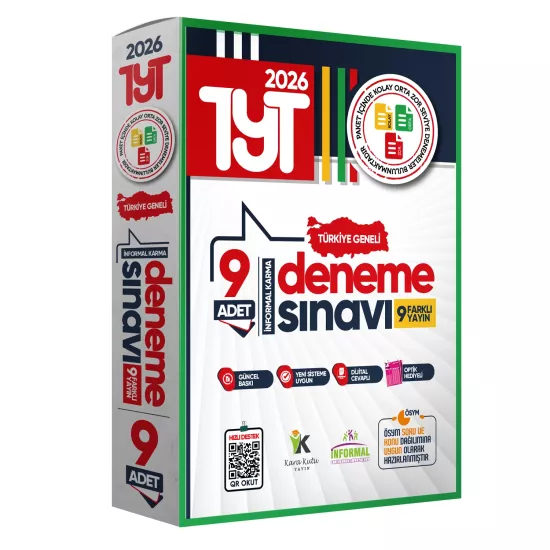 2026 TYT Türkiye Geneli Kurumsal 9lu Paket Deneme Sınavı Dijital Cevaplı