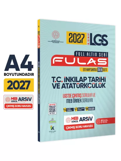 2027 8.Sınıf Full LGS Altın Seri (FULAS) İNKILAP TARİHİ MEB Çıkmış Soru Bankası Modüler Seti Çözümlü