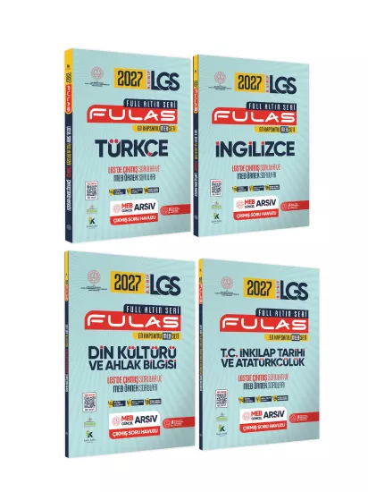 2027 8.Sınıf Full LGS Altın Seri(FULAS)LGS/MEB Örnek Çıkmış Modüler Soru Bankası Çözümlü SÖZEL SET