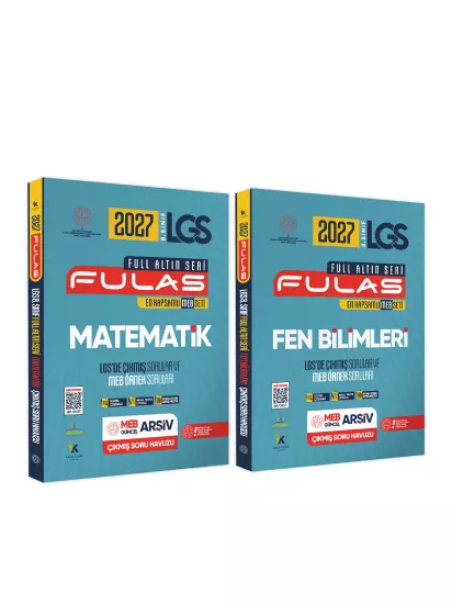 2027 8.Sınıf Full LGS Altın Seri (FULAS) MEB Çıkmış Modüler Soru Bankası Seti Çözümlü SAYISAL SET