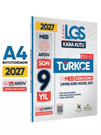 2027 LGS 8.Sınıf TÜRKÇE Karakutu MEB Çıkmış Soru Modülü Video/PDF Çözümlü Konu Konu Son 9 Yıl