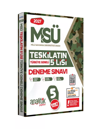 2027 MSÜ Teşkilatın 5lisi Özgün Deneme Paketi Yeni Nesil Türkiye Geneli Çözümlü Analitik Yayınları