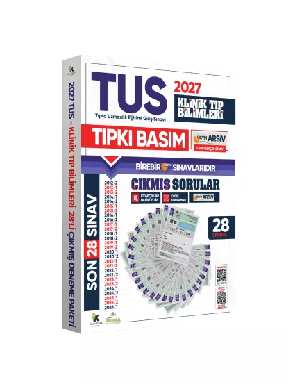 2027 TUS Klinik Tıp Bilimleri ÖSYM Çıkmış Soru Tıpkı Basım Son 15 Yıl 28li Deneme Kitapçığı