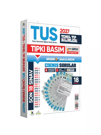 2027 TUS Temel Tıp Bilimleri ÖSYM Çıkmış Soru Tıpkı Basım Son 10 Yıl 18li Deneme Kitapçığı