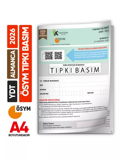 2026 YKS YDT Almanca ÖSYM Tıpkı Basım Çıkmış Soru Deneme Kitapçığı (Türkiye Geneli)