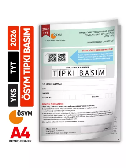 2026 YKS-TYT ÖSYM Tıpkı Basım Çıkmış Soru Kitapçığı (Video/PDF Çözümlü Türkiye Geneli Değerlendirme)