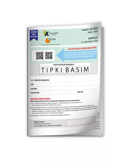2026 YKS YDT Arapça ÖSYM Tıpkı Basım Çıkmış Soru Deneme Kitapçığı (Türkiye Geneli)