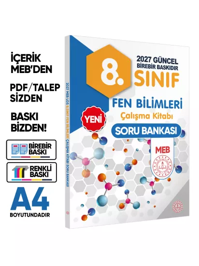 2027 8.Sınıf İmam Hatip LGS Fen Bilimleri MEB Çalışma Kitabı Soru Bankası BASKI ÜCRETİ