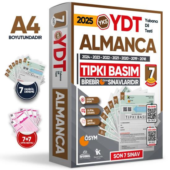 2025 YKS YDT (Yabancı Dil Testi) ALMANCA ÖSYM Çıkmış Soru Tıpkı Basım Deneme Paketi 7li Türkiye G.