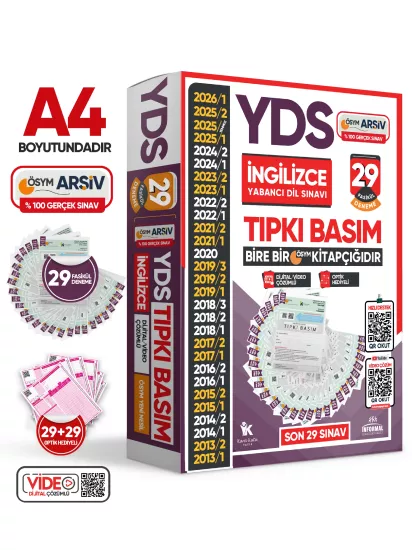 2026 YDS İngilizce ÖSYM Tıpkı Basım Çıkmış Soru Deneme Paketi 29lu Dijital Çözümlü Fasikül SETİ