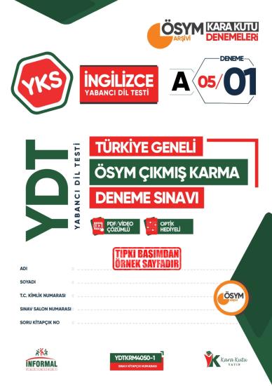2026 YKS YDT İNGİLİZCE ÖSYM Çıkmış Karma Kara Kutu Deneme Paketi 5li Türkiye Geneli Video Çözümlü