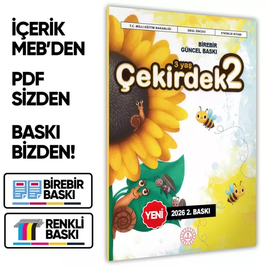 2026 3 Yaş Okul Öncesi MEB Etkinlik Kitabı Çekirdek 1 Eğlenceli ve Öğretici Aktiviteler BASKI ÜCRETİ