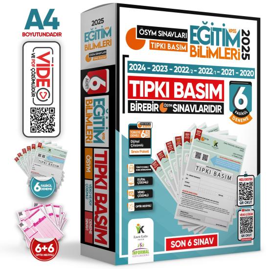 2025 MEB-AGS EĞİTİM BİLİMLERİ ÖSYM Tıpkı Basım Çıkmış Soru 6lı Deneme Paketi Video Çözümlü Türkiye G.