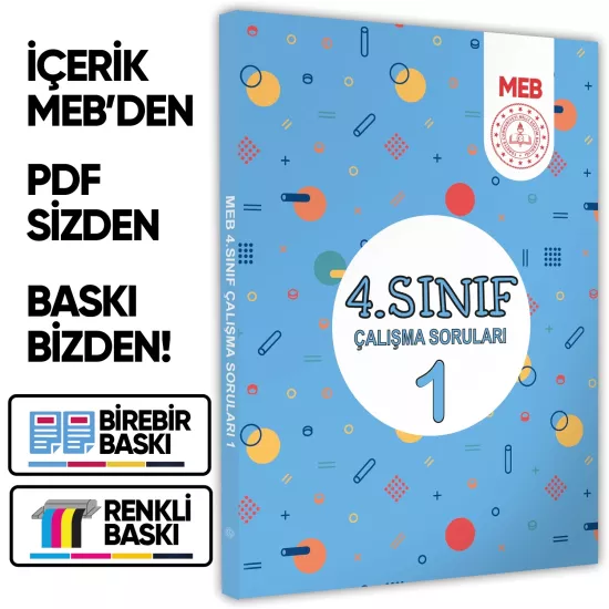 2026 MEB İlkokul 4.Sınıf Çalışma Soruları 1 Tüm Dersler Kazanım Pekiştirme Kitabı BASKI ÜCRETİ