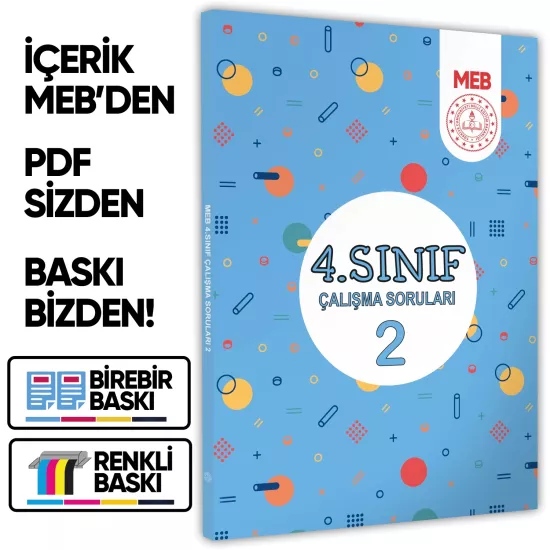 2026 MEB İlkokul 4.Sınıf Çalışma Soruları 2 Tüm Dersler Kazanım Pekiştirme Kitabı BASKI ÜCRETİ