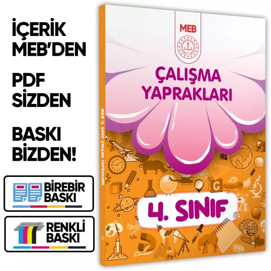 2026 MEB İlkokul 4.Sınıf Çalışma Yaprakları TÜM DERSLER Etkinlikli Eğlenceli S. Bankası BASKI ÜCRETİ