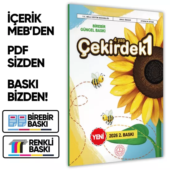 2026 4 Yaş Okul Öncesi MEB Etkinlik Kitabı Çekirdek 1 Eğlenceli ve Öğretici Aktiviteler BASKI ÜCRETİ