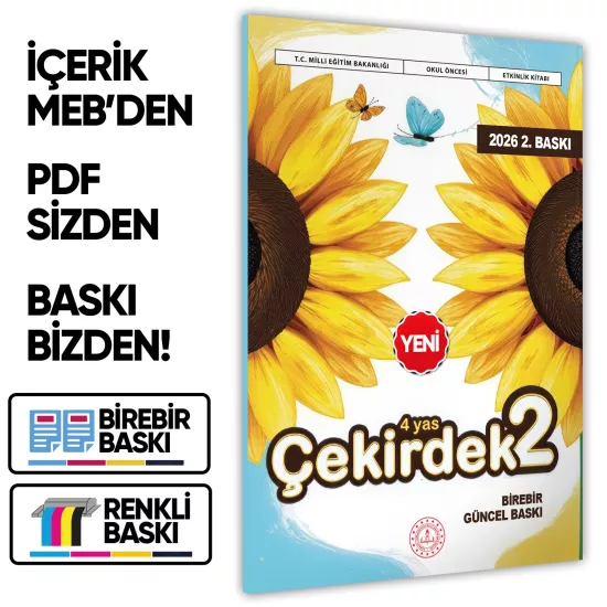 2026 4 Yaş Okul Öncesi MEB Etkinlik Kitabı Çekirdek 2 Eğlenceli ve Öğretici Aktiviteler BASKI ÜCRETİ