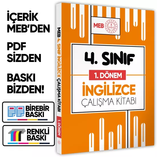 2026 MEB ÖDM İlkokul 4.Sınıf İNGİLİZCE 1.DÖNEM Çalışma Kitabı Alıştırmalı/Soru Bankası BASKI ÜCRETİ