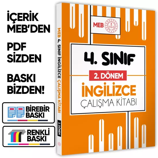2026 MEB ÖDM İlkokul 4.Sınıf İNGİLİZCE 2.DÖNEM Çalışma Kitabı Alıştırmalı Soru Bankası BASKI ÜCRETİ