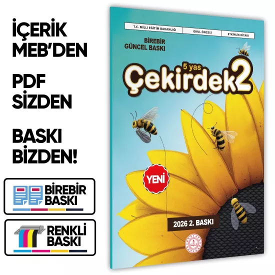 2026 5 Yaş Okul Öncesi MEB Etkinlik Kitabı Çekirdek 2 Eğlenceli ve Öğretici Aktiviteler BASKI ÜCRETİ