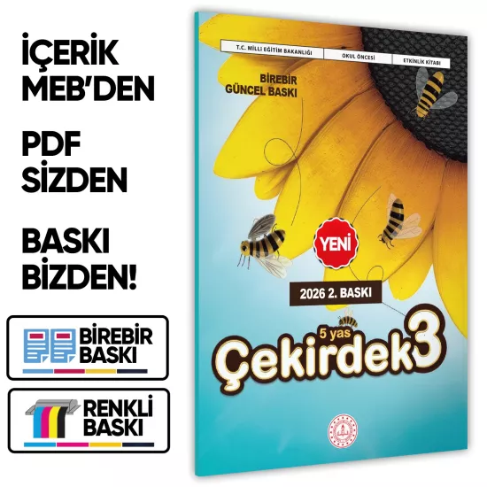 2026 5 Yaş Okul Öncesi MEB Etkinlik Kitabı Çekirdek 3 Eğlenceli ve Öğretici Aktiviteler BASKI ÜCRETİ