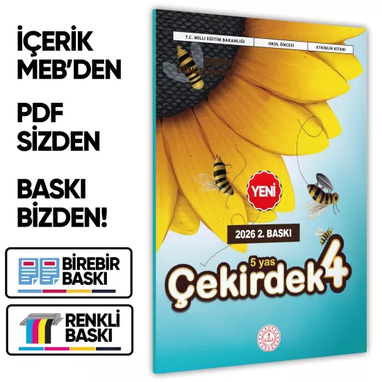 2026 5 Yaş Okul Öncesi MEB Etkinlik Kitabı Çekirdek 4 Eğlenceli ve Öğretici Aktiviteler BASKI ÜCRETİ