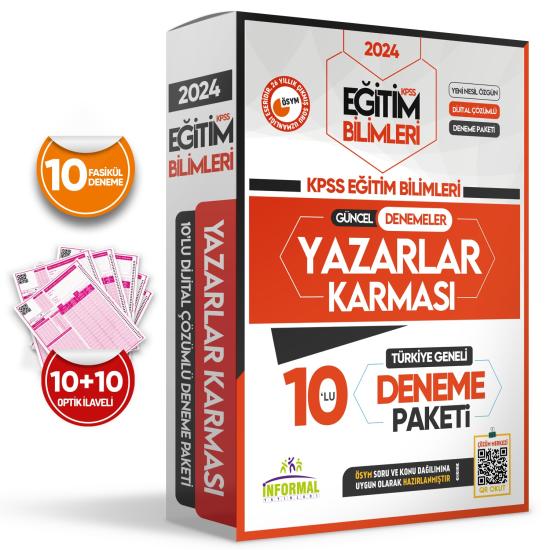 2024 KPSS Eğitim Bilimleri Yazarlar Karması Türkiye Geneli Kurumsal 10lu D. Çözümlü Paket Deneme