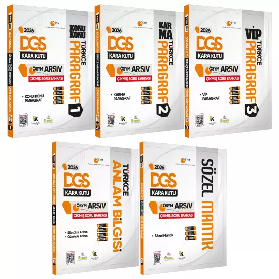 2026 DGS Kara Kutu ÖSYM SÖZEL Çıkmış Soru Bankası 5li ALTIN PAKET SET Konu Özetli Dijital Çözümlü