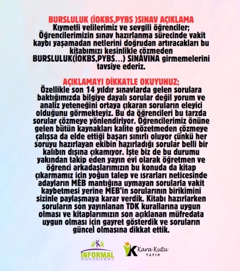 2027 5.Sınıf YENİ SİSTEM İOKBS BURSLULUK ALTIN PAKET Deneme Seti ve Çıkmış Soru Bankası Çözümlü