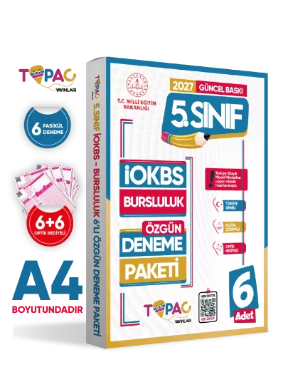 2027 5.Sınıf Topaç Yayınları İOKBS-BURSLULUK 6lı Deneme Paketi Dijital Çözümlü Türkiye Geneli
