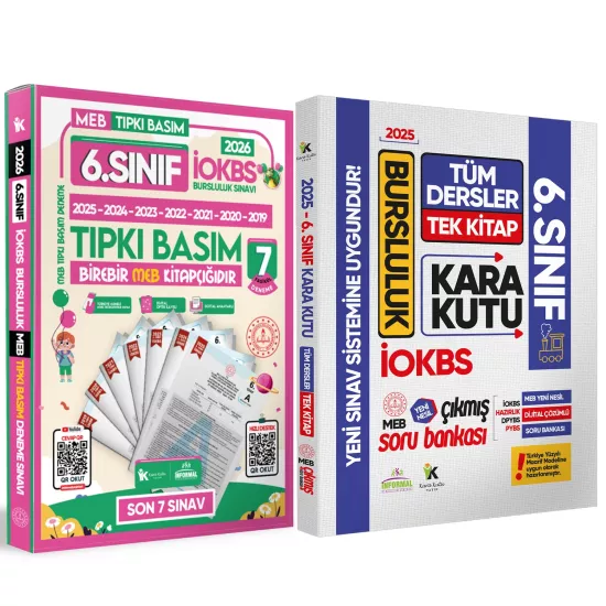 2026 6.Sınıf İOKBS PAKET 7lı Tıpkı Basım/Tüm Dersler Tek Kitap Çözümlü Çıkmış Soru Bankası 2li Set