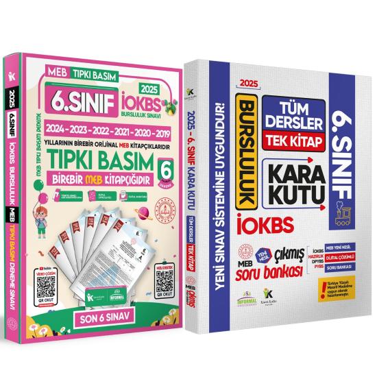 2025 6.Sınıf İOKBS PAKET 6lı Tıpkı Basım/Tüm Dersler Tek Kitap Çözümlü Çıkmış Soru Bankası 2li Set