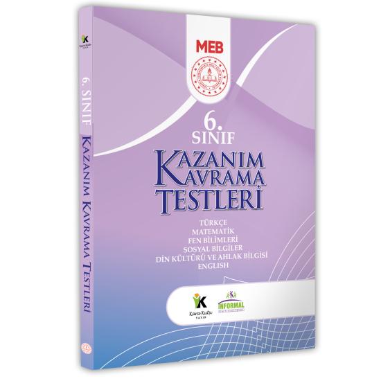 2025 6.Sınıf MEB Tüm Dersler Kazanım Kavrama Testleri KKT Yaprak Test Kitabı(Renkli Basım A4 Boyut)
