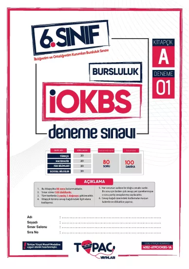 2026 6.sınıf Maarif Modeli İOKBS-Bursluluk 6lı Deneme Sınav Paketi Yeni Sistem Dijital Çözümlü