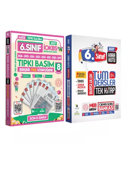 2027 6.Sınıf İOKBS PAKET 8li Tıpkı Basım/Tüm Dersler Tek Kitap Çözümlü Çıkmış Soru Bankası 2li Set