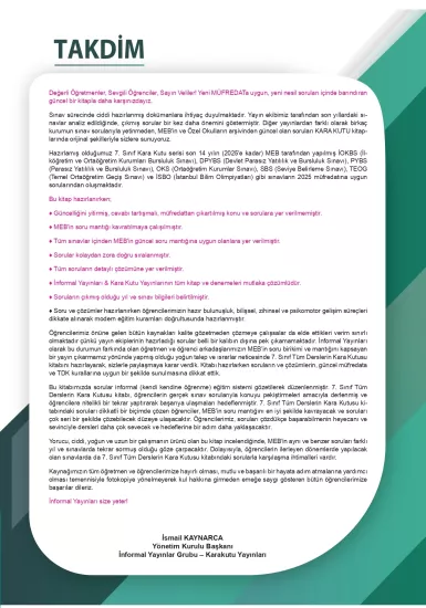 8.Sınıfa Hazırlık Tüm Dersler Yaz Tatil Kitabı Dijital Çözümlü Soru Bankası