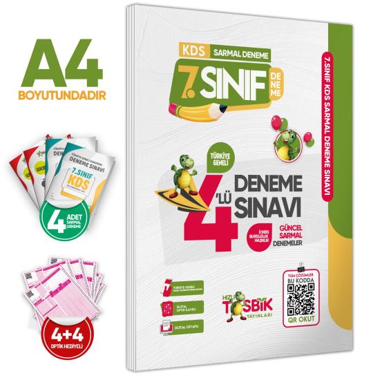2025 7.Sınıf KDS (Konu Değerlendirme Sınavı) Sarmal Deneme Seti 4lü Türkiye Geneli Dijital Çözümlü