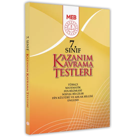 2025 7.Sınıf MEB Tüm Dersler Kazanım Kavrama Testleri KKT Yaprak Test Kitabı BASKI ÜCRETİ