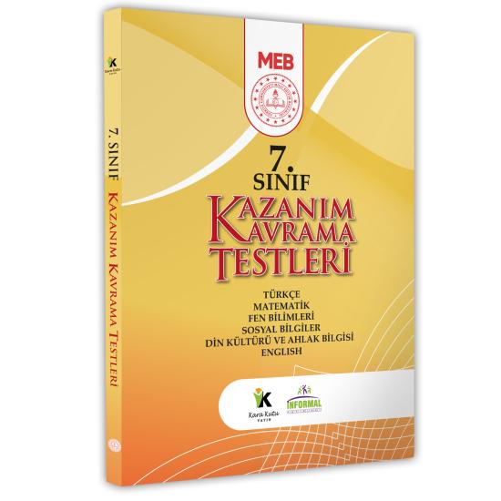 2025 7.Sınıf MEB Tüm Dersler Kazanım Kavrama Testleri KKT Yaprak Test Kitabı(Renkli Basım A4 Boyut)