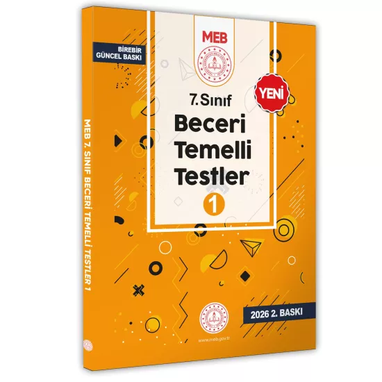 2026 7.Sınıf MEB Beceri Temelli Testler 1. Kitap Örnek Soru Bankası (Renkli Baskı) BASKI ÜCRETİ