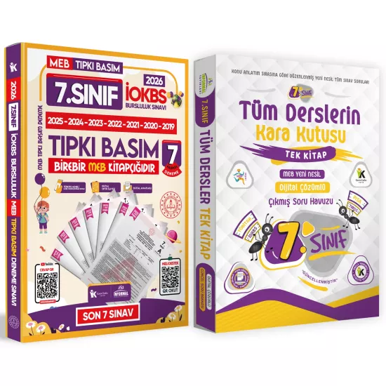 7.Sınıf İOKBS PAKET 8li Tıpkı Basım/Tüm Dersler Tek Kitap Çözümlü Çıkmış Soru Bankası 2li Set