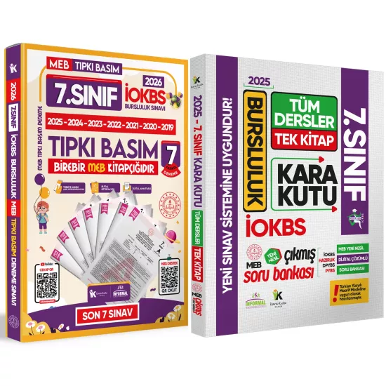 2026 7.Sınıf İOKBS PAKET 7li Tıpkı Basım/Tüm Dersler Tek Kitap Çözümlü Çıkmış Soru Bankası 2li Set