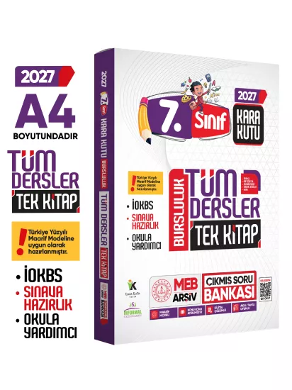 2027 7.sınıf İOKBS BURSLULUK Tüm Dersler Çıkmış Soru Bankası Tek Kitap Yeni Sistem Tamamı Çözümlü