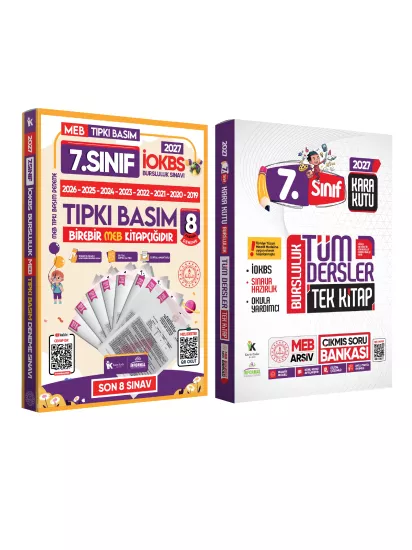 2027 7.Sınıf İOKBS PAKET 8li Tıpkı Basım/Tüm Dersler Tek Kitap Çözümlü Çıkmış Soru Bankası 2li Set